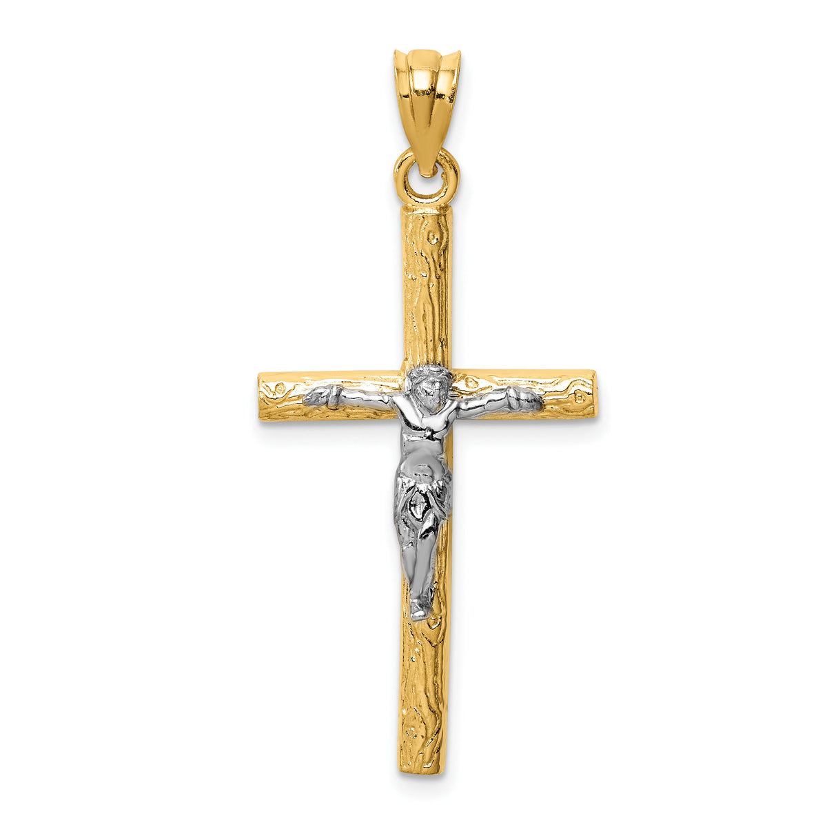 14k Two-tone Crucifix Pendant-D1684