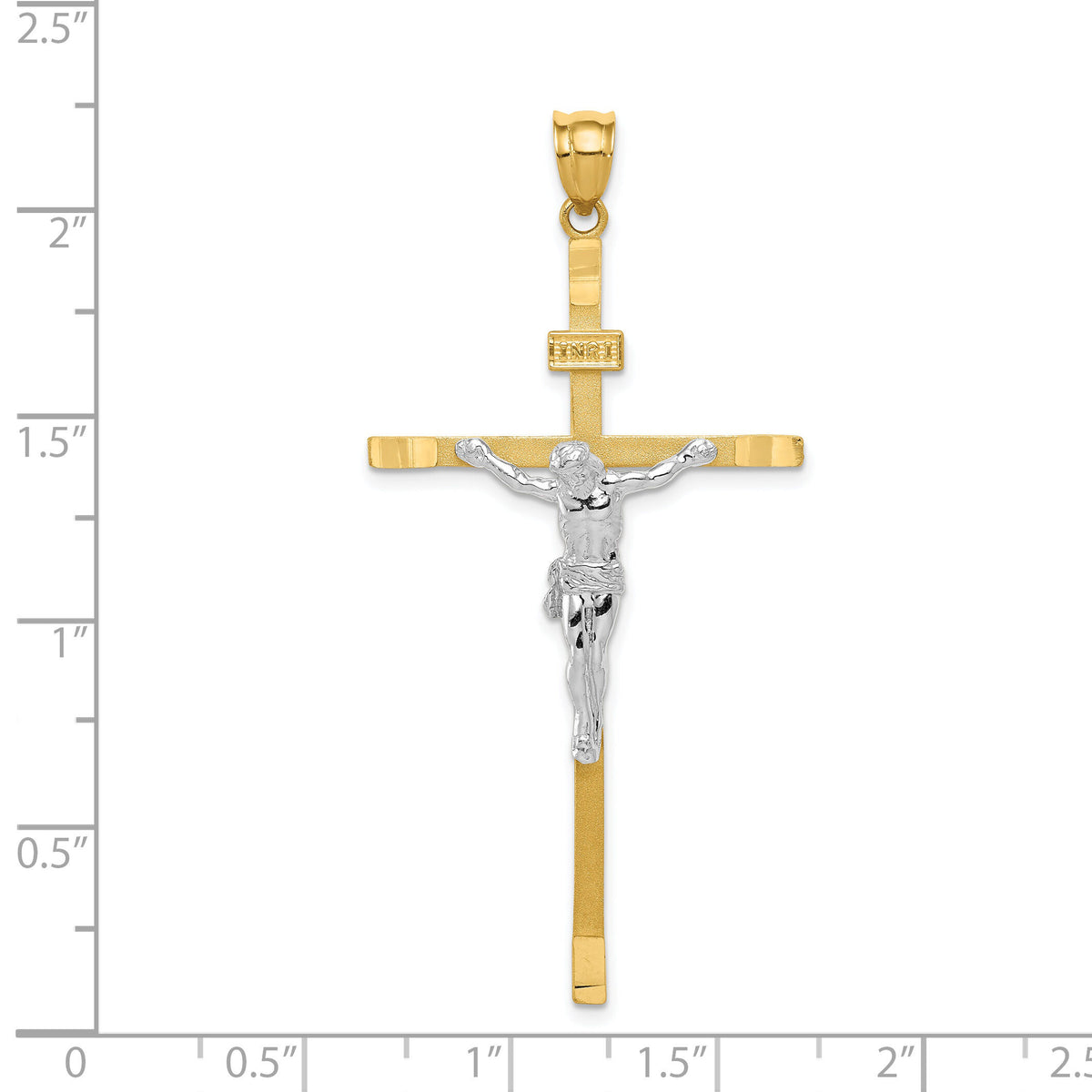 14k Two-tone Crucifix Pendant-D1685