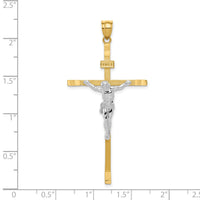 14k Two-tone Crucifix Pendant-D1685