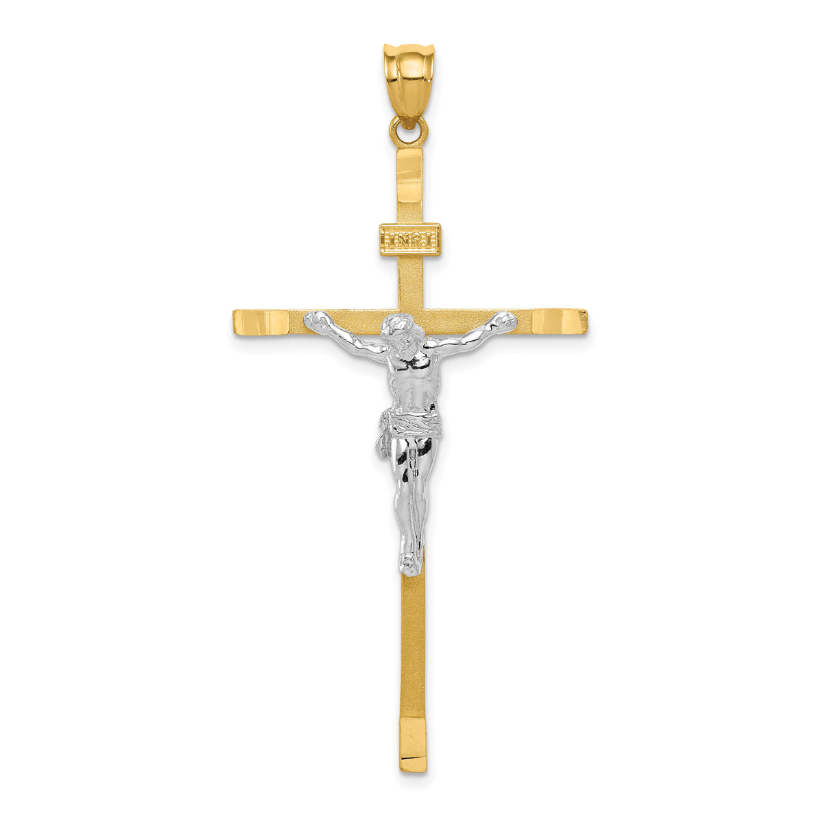 14k Two-tone Crucifix Pendant-D1685