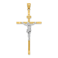 14k Two-tone Crucifix Pendant-D1685