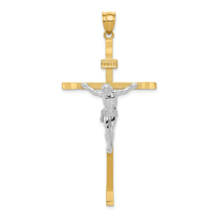 14k Two-tone Crucifix Pendant-D1685