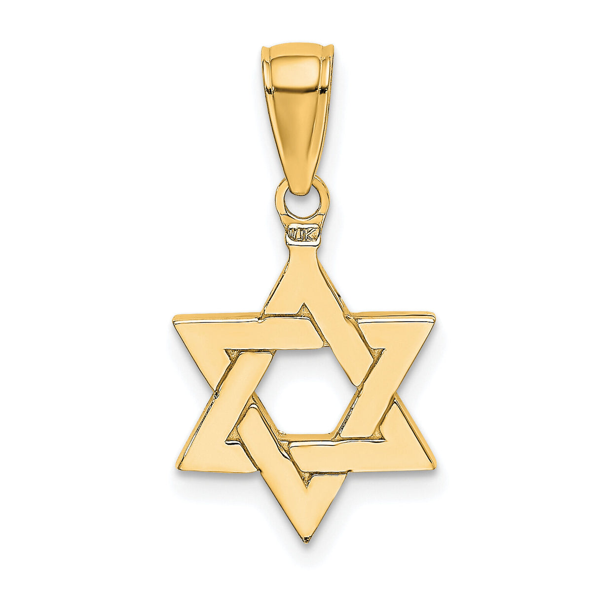 14k Polished Star of David Pendant-D1691