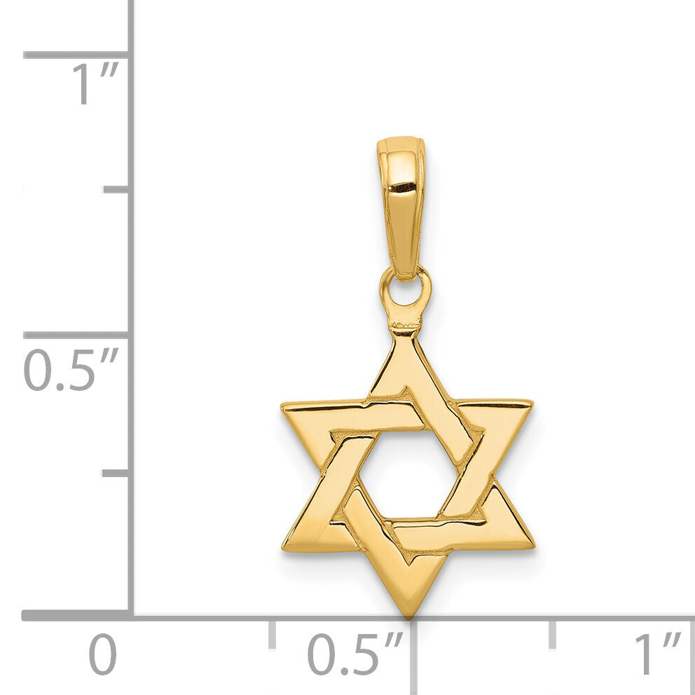 14k Polished Star of David Pendant-D1691