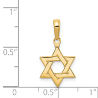 14k Polished Star of David Pendant-D1691