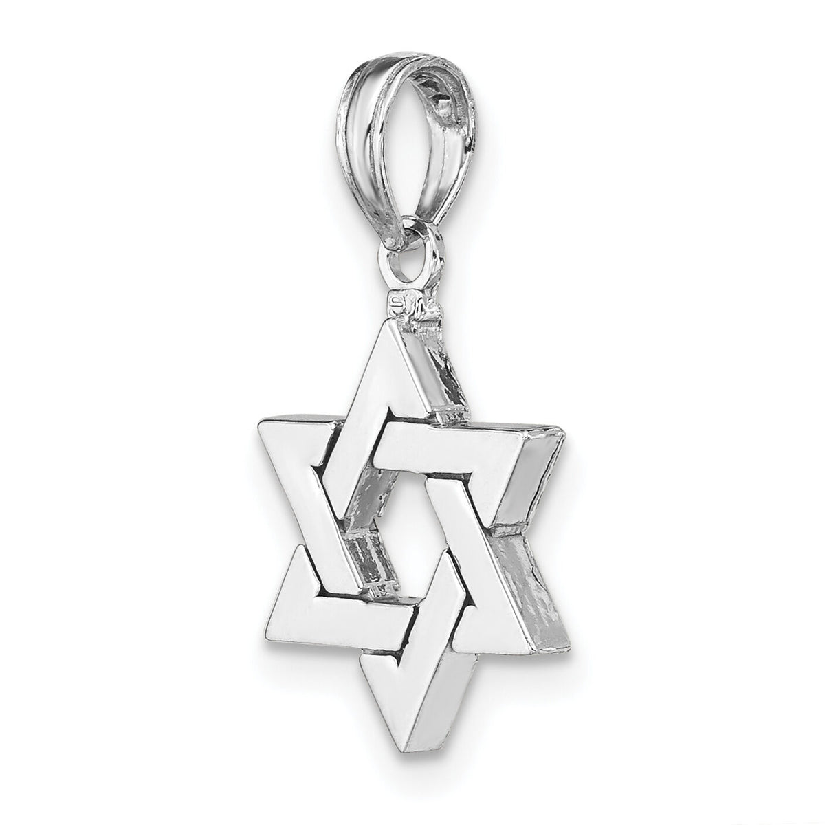 14k White Gold Polished Star of David Pendant-D1691W