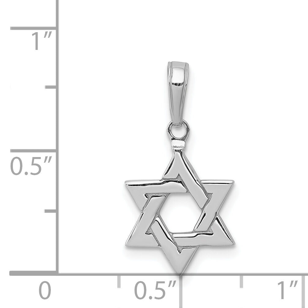 14k White Gold Polished Star of David Pendant-D1691W