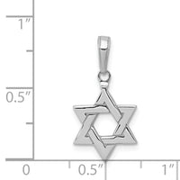 14k White Gold Polished Star of David Pendant-D1691W
