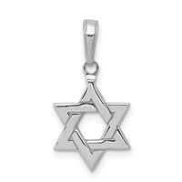 14k White Gold Polished Star of David Pendant-D1691W