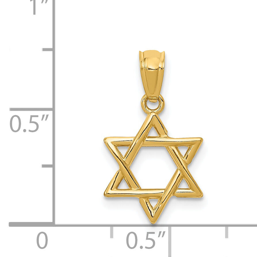 14k Polished Star of David Pendant-D1695