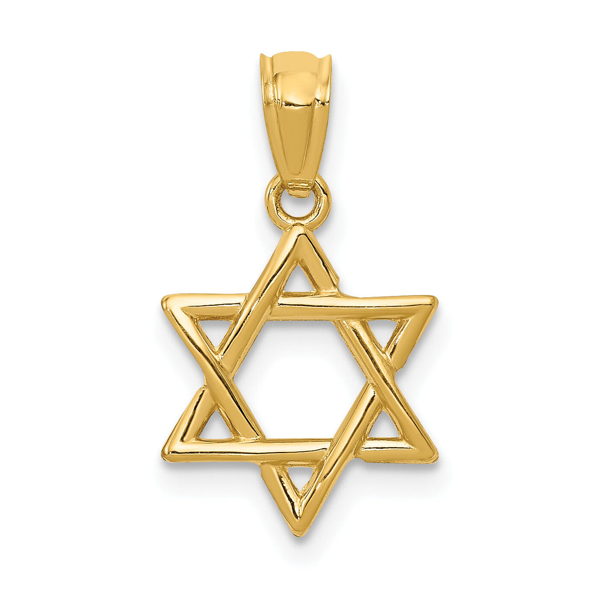 14k Polished Star of David Pendant-D1695