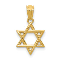 14k Polished Star of David Pendant-D1695
