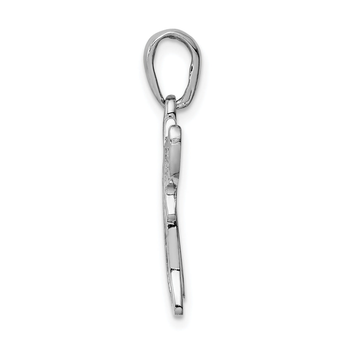 14k White Gold Mesh Chai Pendant-D1705