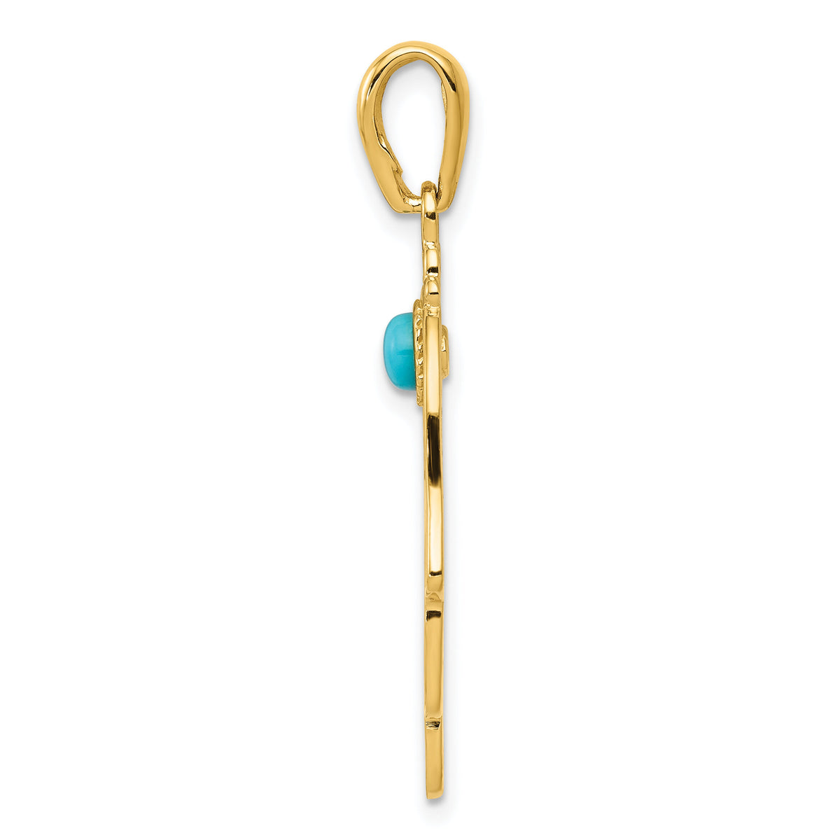 14k Turquoise Filigree Chamseh Pendant-D1707