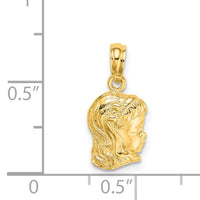 14k Girl Head Charm-D1717