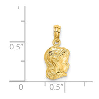 14k Girl Head Charm-D1717