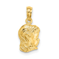 14k Girl Head Charm-D1717