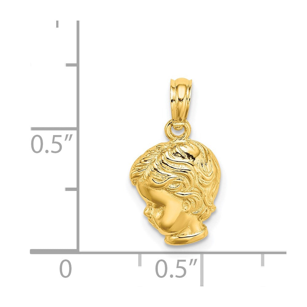 14k Boy Head Charm-D1718