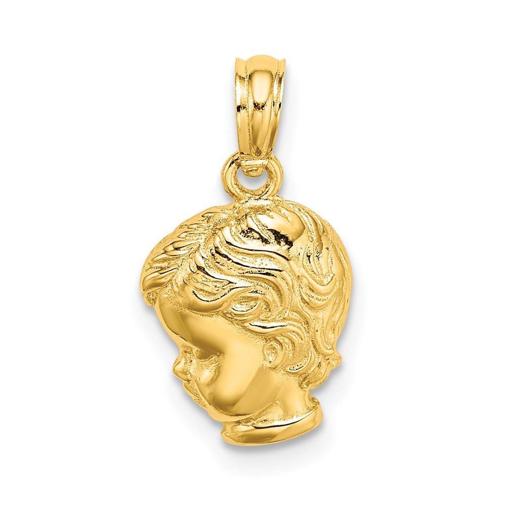 14k Boy Head Charm-D1718