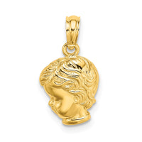 14k Boy Head Charm-D1718