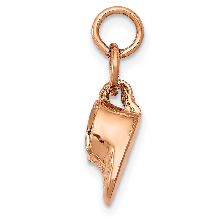 14k 3D Moveable Rose Gold Baby Shoes Charm-D1729