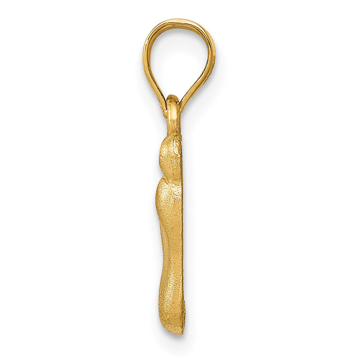 14k Diamond-cut Foot Charm-D1730
