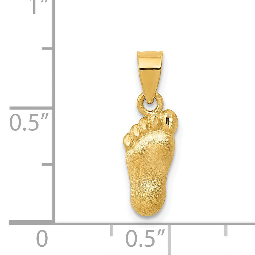 14k Diamond-cut Foot Charm-D1730