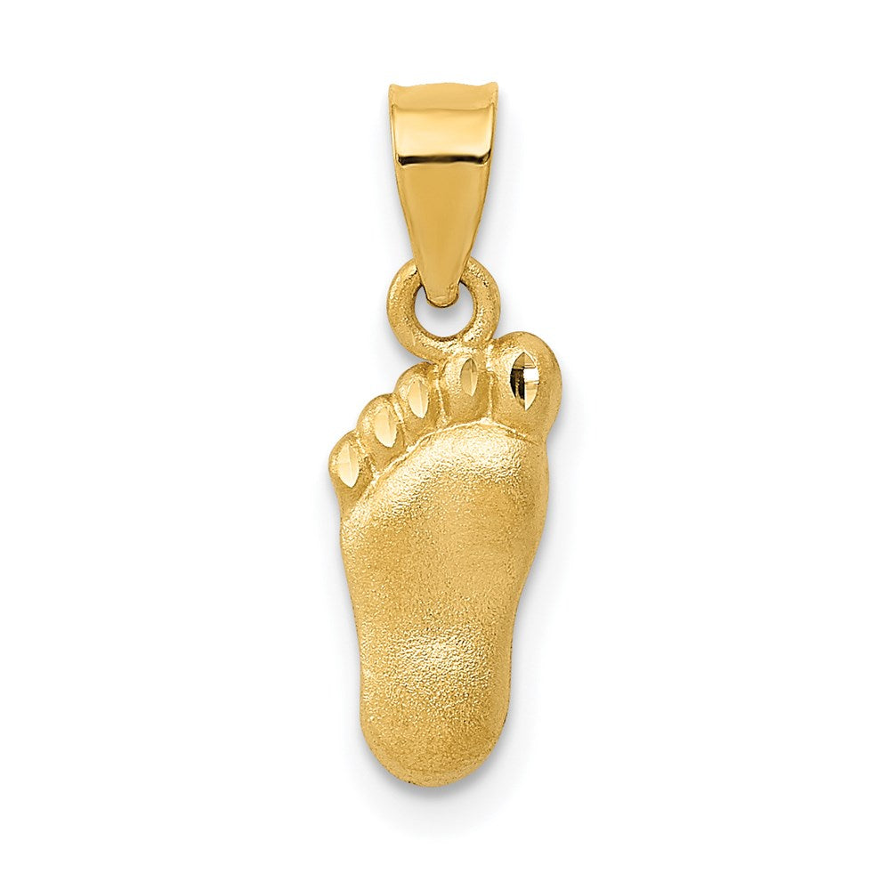 14k Diamond-cut Foot Charm-D1730