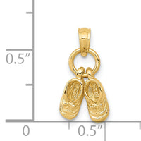 14k 3D Moveable Baby Shoes Charm-D1731