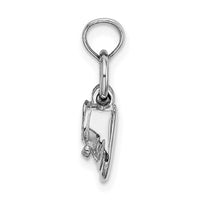 14k 3D Moveable White Gold Baby Shoes Charm-D1731W