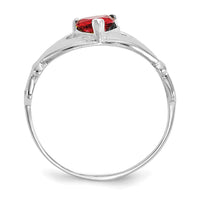 14k White Gold CZ January Birthstone Claddagh Heart Ring-D1780