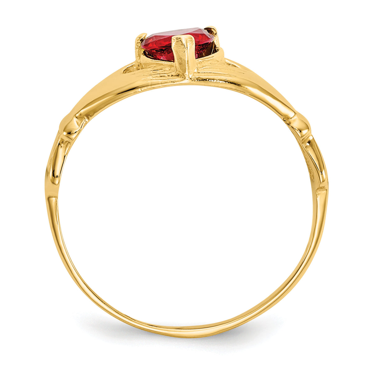 14k CZ January Birthstone Claddagh Heart Ring-D1792