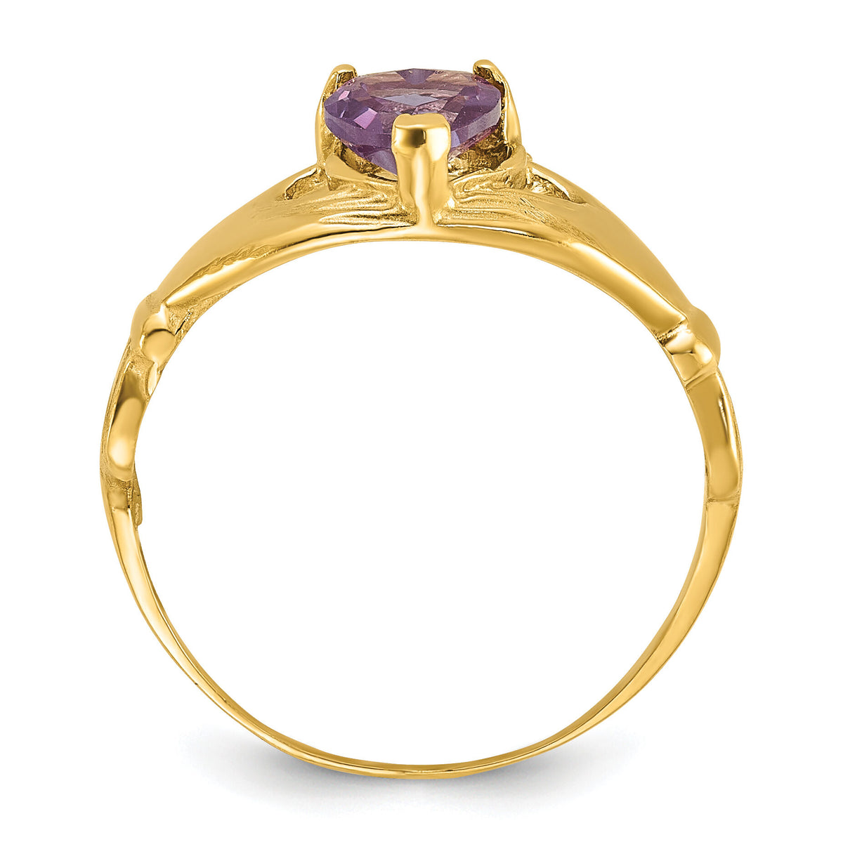 14k CZ June Birthstone Claddagh Heart Ring-D1797