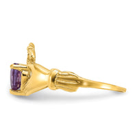 14k CZ June Birthstone Claddagh Heart Ring-D1797