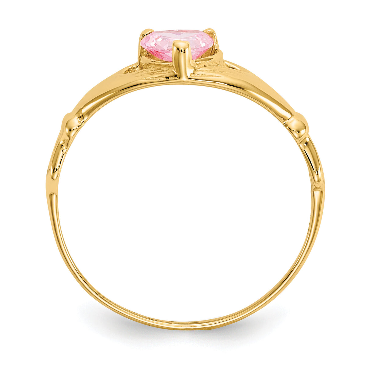 14k CZ October Birthstone Claddagh Heart Ring-D1801