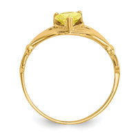 14k CZ November Birthstone Claddagh Heart Ring-D1802