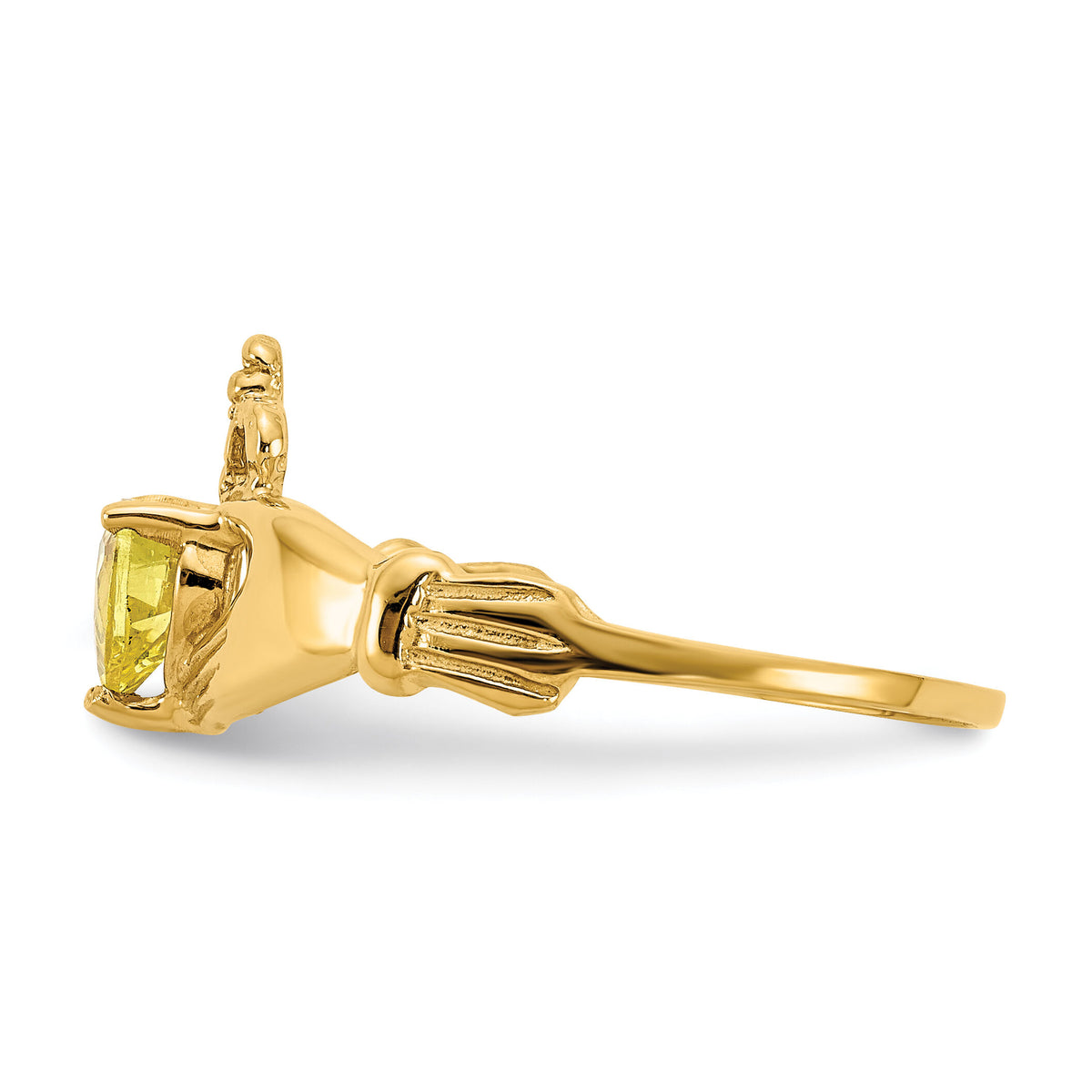 14k CZ November Birthstone Claddagh Heart Ring-D1802