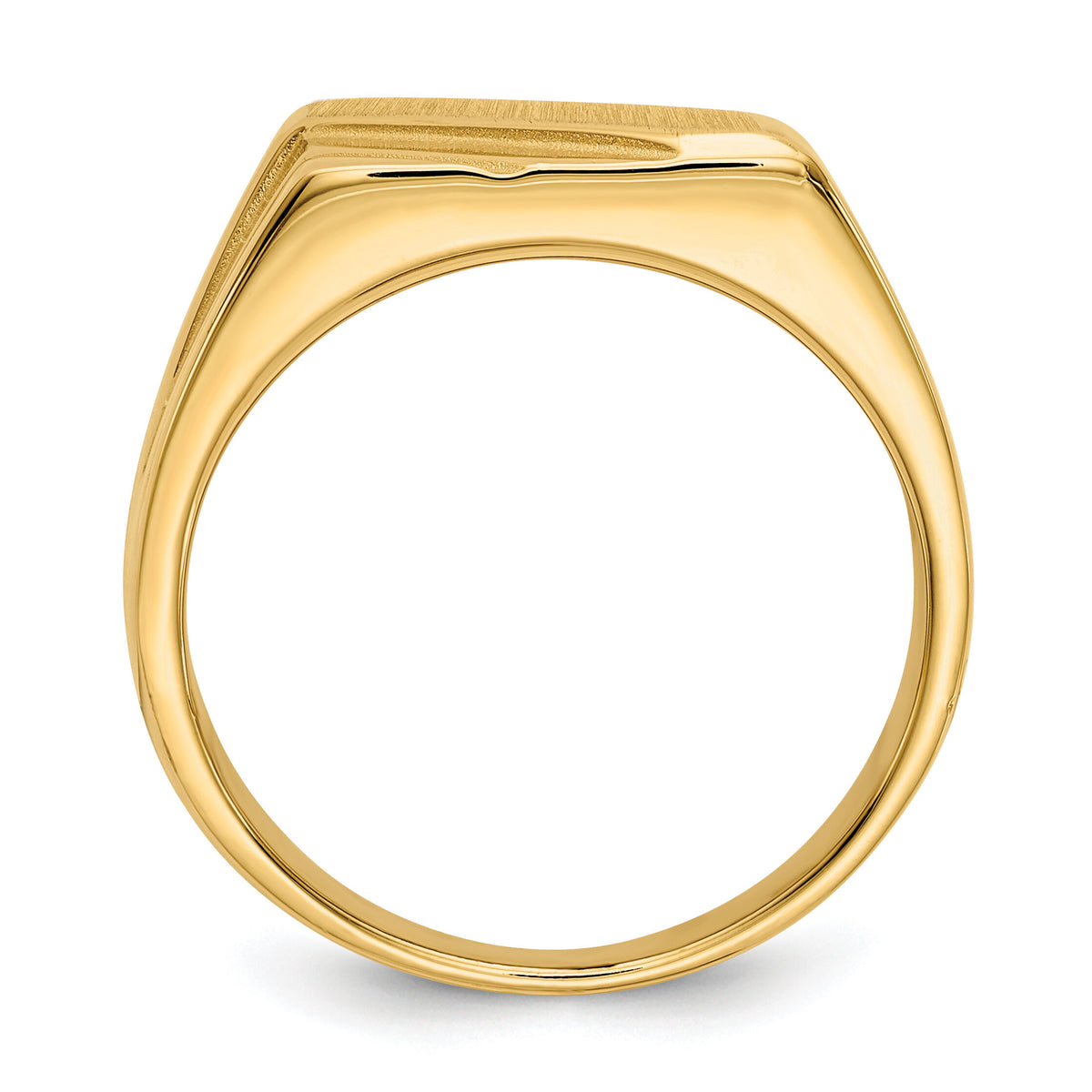 14k 13.0x11.0mm Open Back Diagonal Mens Signet Ring-D1836