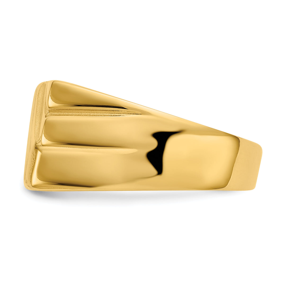 14k 13.0x11.0mm Open Back Diagonal Mens Signet Ring-D1836