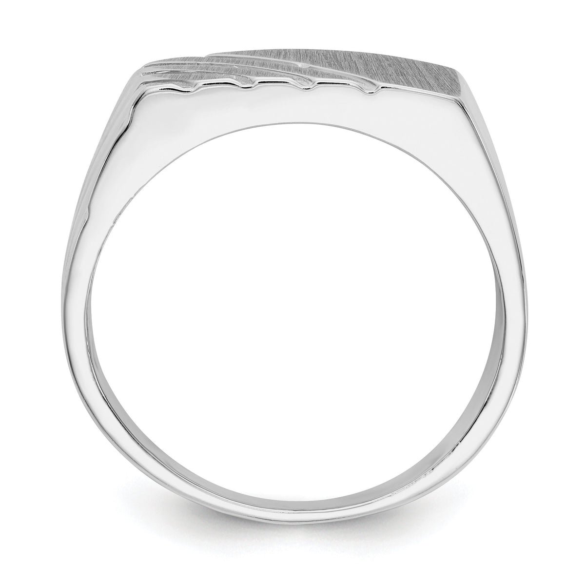 14k White Gold 16.5x7.5mm Open Back Mens Signet Ring-D1840