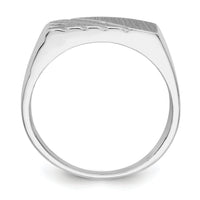 14k White Gold 16.5x7.5mm Open Back Mens Signet Ring-D1840