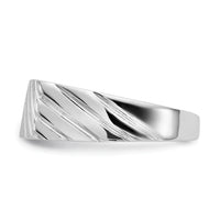 14k White Gold 16.5x7.5mm Open Back Mens Signet Ring-D1840