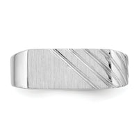 14k White Gold 16.5x7.5mm Open Back Mens Signet Ring-D1840