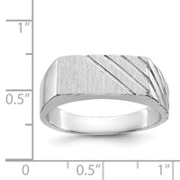 14k White Gold 16.5x7.5mm Open Back Mens Signet Ring-D1840