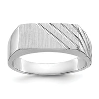 14k White Gold 16.5x7.5mm Open Back Mens Signet Ring-D1840