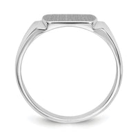 14k White Gold 10.5x8.0mm Closed Back Signet Ring-D1841