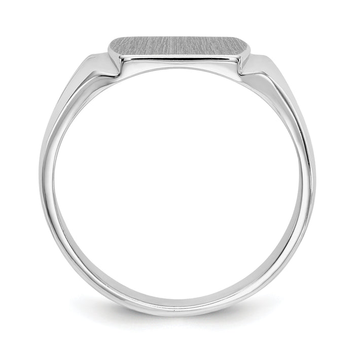 14k White Gold 10.5x8.0mm Closed Back Signet Ring-D1841