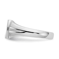 14k White Gold 10.5x8.0mm Closed Back Signet Ring-D1841