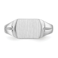 14k White Gold 10.5x8.0mm Closed Back Signet Ring-D1841
