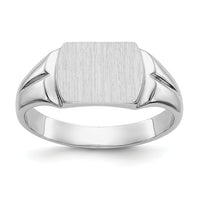 14k White Gold 10.5x8.0mm Closed Back Signet Ring-D1841